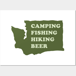 Camping Fishing Hiking Beer Posters and Art